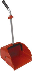 Harper Brush - 14" Wide x 13" Deep x 32" High Handheld Dustpan - Plastic Body, 25" Aluminum Handle, Red - Americas Tooling