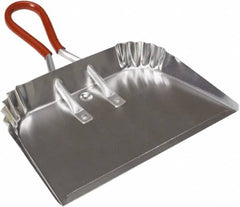 Harper Brush - 17" Wide x 10" Deep x 4" High Handheld Dustpan - Aluminum Body, 9" Aluminum Handle, Silver - Americas Tooling