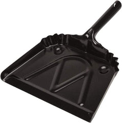 Harper Brush - 12" Wide x 7" Deep x 4" High Handheld Dustpan - Metal Body, 6" Handle, Black - Americas Tooling