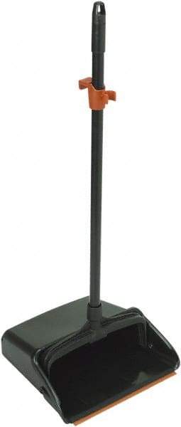 Harper Brush - 12" Wide x 12" Deep x 36" High Upright Dustpan - Plastic Body, 28" Aluminum Handle, Black - Americas Tooling