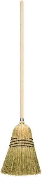 Harper Brush - 56" OAL Corn Bristle Broom - 39" Long Wood Handle, 17" Bristle Length, 14" Wide - Americas Tooling