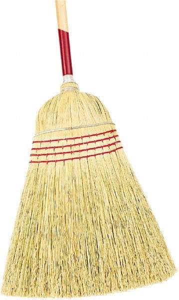 Harper Brush - 58" OAL Corn Bristle Broom - 40" Long Wood Handle, 18" Bristle Length, 18" Wide - Americas Tooling