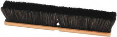 Harper Brush - 18" Smooth Surface Horsehair Push Broom - 3" Bristle Length, Wood Block, Threaded Handle Connection, Handle Sold Separately - Americas Tooling