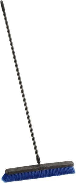 Harper Brush - 24" Medium Duty Synthetic Push Broom - 3" Bristle Length, Plastic Block, Threaded Handle Connection, Handle Included - Americas Tooling