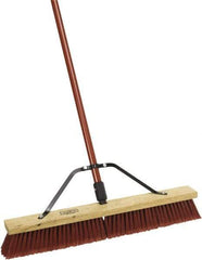 Harper Brush - 24" Medium Duty Synthetic Push Broom - 3" Bristle Length, Wood Block, Threaded Handle Connection, Handle Sold Separately - Americas Tooling