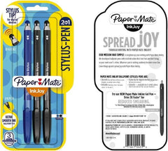 Paper Mate - 1mm Ball Point Ball Point Pen with Stylus - Black & Blue - Americas Tooling