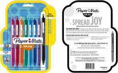 Paper Mate - 1mm Ball Point Retractable Ball Point Pen - Pink, Red, Orange, Green, Turquoise, Blue, Purple & Black - Americas Tooling