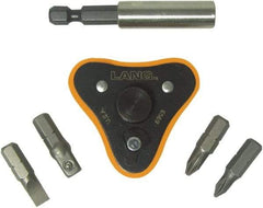 Lang - 6 Piece, Black/Orange Ratcheting Bit Driver Set - For Use with Various Applications - Americas Tooling