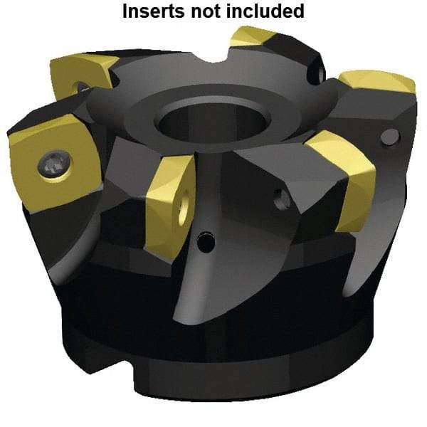 Kennametal - 7 Inserts, 80mm Cutter Diam, 3.5mm Max Depth of Cut, Indexable High-Feed Face Mill - 27mm Arbor Hole Diam, 50mm High, 7792VXE16 Toolholder, XE..160512.. Inserts, Series 7792VX - Americas Tooling