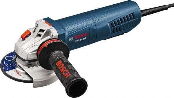 Bosch - 4-1/2" Wheel Diam, 11,500 RPM, Corded Angle & Disc Grinder - 5/8-11 Spindle, 120 Volts, 10 Amps - Americas Tooling