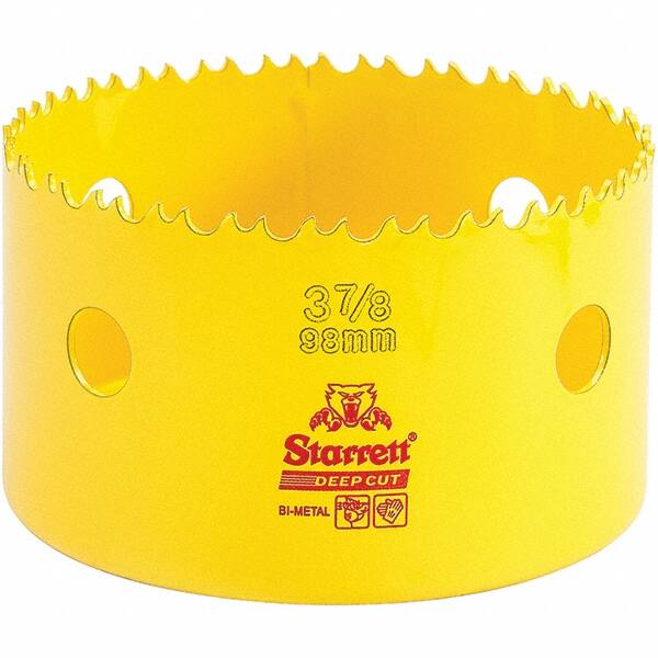 Starrett - 3-7/8" Diam, 2" Cutting Depth, Hole Saw - High Speed Steel Saw, Toothed Edge - Americas Tooling