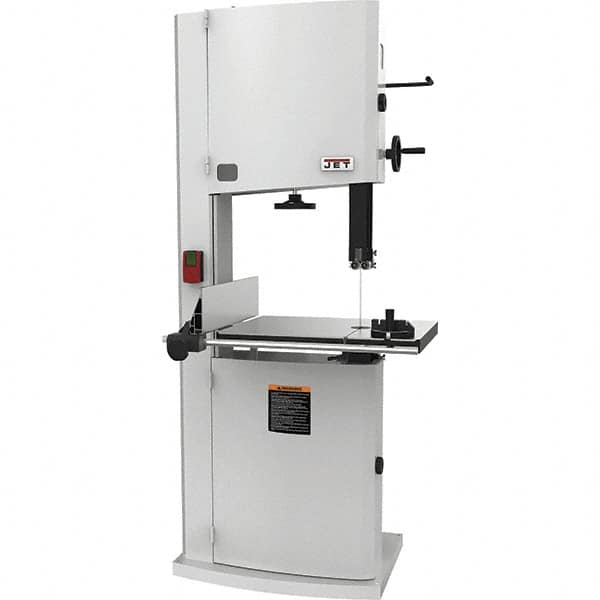 Jet - 20" Throat Capacity, Step Pulley Vertical Bandsaw - 2,530/4,850 SFPM, 3 hp, Single Phase - Americas Tooling