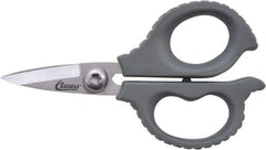 Clauss - 1/2" LOC, 6" OAL Stainless Steel High Leverage Scissors - Ambidextrous, Full Serrated, Glass-Filled Nylon Straight Handle, For Cutting, Kevlar - Americas Tooling