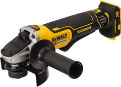 DeWALT - 4-1/2" Wheel Diam, 9,000 RPM, Cordless Angle & Disc Grinder - 5/8-11 Spindle, 20 Volts - Americas Tooling