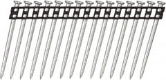 DeWALT - 10 Gauge 0.137" Shank Diam 2-1/4" Long Concrete Nails for Power Nailers - Steel, Zinc Finish, Smooth Shank, Angled Stick Plastic Collation, Round Head - Americas Tooling