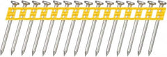 DeWALT - 13 Gauge 0.102" Shank Diam 1-1/2" Long Concrete Nails for Power Nailers - Steel, Zinc Finish, Smooth Shank, Angled Stick Plastic Collation, Round Head - Americas Tooling