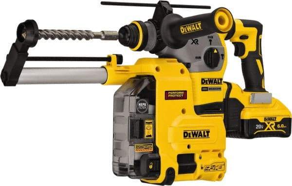 DeWALT - 20 Volt 1-1/8" SDS Plus Chuck Cordless Rotary Hammer - 0 to 4,480 BPM, 0 to 1,000 RPM, Reversible - Americas Tooling