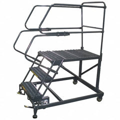 Ballymore - 66" 3 Step Single Entry Work Platform - Rolling Work Platform, 800 Lb Capacity, 30" Platform Height, 33" Base Width x 65" Base Depth, Grip Strut - Americas Tooling