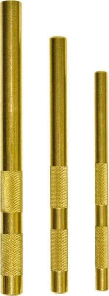 Mayhew - 3 Piece, 3/8 to 5/8", Drift Punch Set - Round Shank, Brass, Comes in Plastic Tray - Americas Tooling