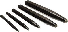 Mayhew - 5 Piece, 3/32 to 3/8", Center Punch Set - Hex Shank, Steel, Comes in Pouch - Americas Tooling