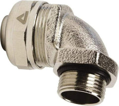 Anaconda Sealtite - 63mm Trade, Nickel Plated Brass Threaded 90° Liquidtight Conduit Connector - Partially Insulated - Americas Tooling