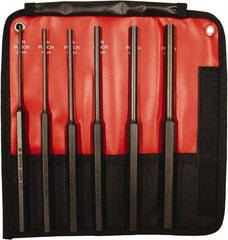 Mayhew - 6 Piece, 3 to 10mm, Pin Punch Set - Hex Shank, Steel, Comes in Kit Bag - Americas Tooling