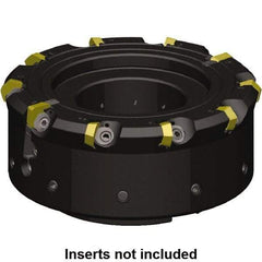 Kennametal - 12 Inserts, 160mm Cutter Diam, 1.1mm Max Depth of Cut, Indexable High-Feed Face Mill - 40mm Arbor Hole Diam, 62.97mm High, KCFM Toolholder, HDHN07008SR, SDHN1204ZZSN4W Inserts, Series KCFM - Americas Tooling