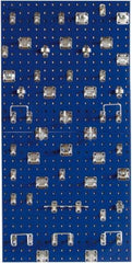 Triton - 24" Wide x 24" High Peg Board Kit - 2 Panels, 46 Hooks, Steel with Epoxy Coating, Blue - Americas Tooling