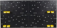 Triton - 24" Wide x 48" High Peg Board Kit - 4 Panels, 96 Hooks, Polyethylene, Black - Americas Tooling