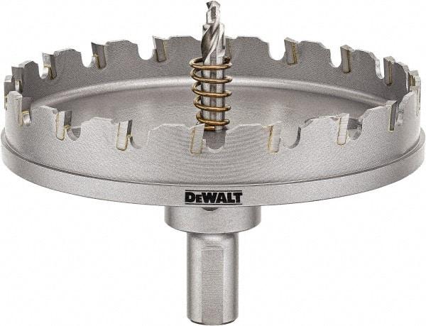 DeWALT - 4" Diam, 1/4" Cutting Depth, Hole Saw - Carbide-Tipped Saw, Toothed Edge - Americas Tooling