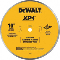 DeWALT - 10" Diam, 15.88mm Arbor Hole Diam, Continuous Edge Tooth Wet & Dry Cut Saw Blade - Steel, Smooth Action, Standard Round Arbor - Americas Tooling