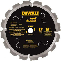 DeWALT - 12" Diam, 1" Arbor Hole Diam, 16 Tooth Wet & Dry Cut Saw Blade - Steel, Smooth Action, Standard Round Arbor - Americas Tooling