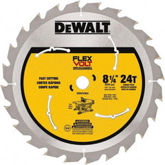 DeWALT - 8-1/4" Diam, 15.88mm Arbor Hole Diam, 24 Tooth Wet & Dry Cut Saw Blade - Steel, Smooth Action, Standard Round Arbor - Americas Tooling