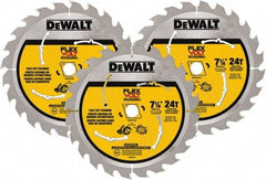 DeWALT - 7-1/4" Diam, 15.88mm Arbor Hole Diam, 24 Tooth Wet & Dry Cut Saw Blade - Steel, Smooth Action, Standard Round Arbor - Americas Tooling