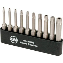 Wiha - 10 Piece, 1/4" Drive Screwdriver Torx Insert Bit Set - Tamperproof 7 to 40 Torx - Americas Tooling