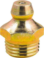 lumax - Straight Head Angle, M10x1 Metric Steel Grease Fitting Adapter - 11mm Hex, 0.63" Overall Height, 1/4" Shank Length - Americas Tooling