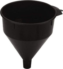 lumax - 204 oz Capacity Plastic Funnel - 8-1/2" Mouth OD, 1-1/4" Tip OD, 1-1/2" Straight Spout, Black - Americas Tooling