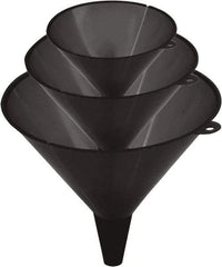 lumax - 48 oz Capacity Plastic Funnel Set - Straight Spout, Black - Americas Tooling