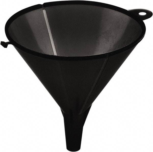 lumax - 8 oz Capacity Plastic Funnel - 4-1/2" Mouth OD, 1/2" Tip OD, 1-1/2" Straight Spout, Black - Americas Tooling