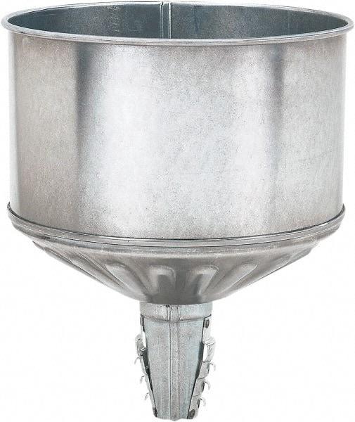 lumax - 256 oz Capacity Steel Funnel - 9-1/2" Mouth OD, 1-1/4" Tip OD, 3-3/4" Straight Spout, Silver - Americas Tooling