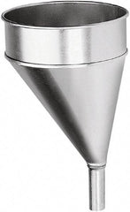 lumax - 204 oz Capacity Steel Funnel - 8-1/2" Mouth OD, 1-1/8" Tip OD, 3-1/4" Straight Spout, Silver - Americas Tooling