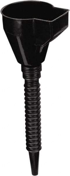 lumax - 32 oz Capacity Plastic Funnel - 4-1/4" Mouth OD, 1/2" Tip OD, 11-1/2" Flexible Spout, Black - Americas Tooling