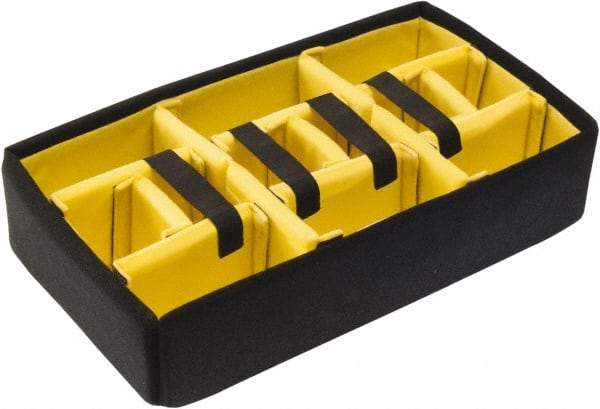 Pelican Products, Inc. - Tool Box Foam Divider Set - 13-1/4" Wide x 7-1/8" Deep x 19-3/4" High, Black/Yellow, For Pelican Case 1557 - Americas Tooling