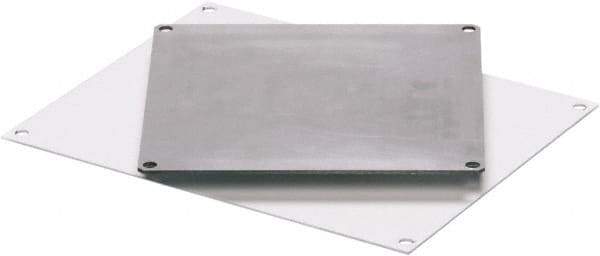 Fibox - 6" OAW x 6" OAH White Painted Electrical Enclosure Back Panel - 6" x 6" Box, Steel, Use with ARCA 664 - Americas Tooling