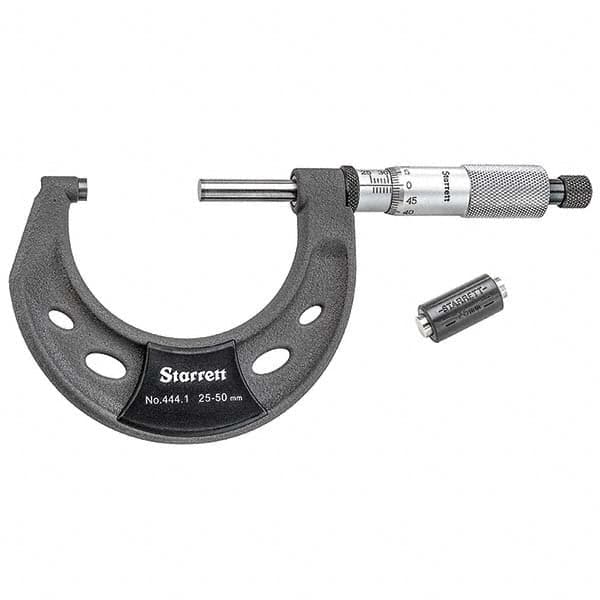 Starrett - Mechanical Outside Micrometers Minimum Measurement (mm): 25.00 Maximum Measurement (mm): 50.00 - Americas Tooling