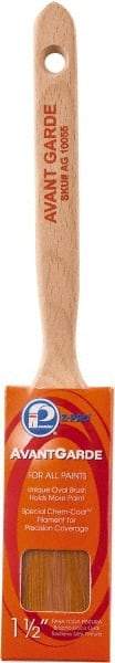 Premier Paint Roller - 1-1/2" Oval Polyester Sash Brush - 2-1/2" Bristle Length, 7" Wood Sash Handle - Americas Tooling