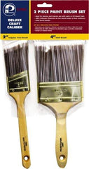 Premier Paint Roller - 2 & 4" Angle/Flat Polyester General Purpose Paint Brush Set - 2-1/2 & 3-1/2" Bristle Length, 6 & 6-1/2" Wood Sash & Beavertail Handle - Americas Tooling