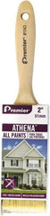 Premier Paint Roller - 2" Flat Polyester/Natural General Purpose Paint Brush - 2-1/2" Bristle Length, 5-1/8" Wood Beavertail Handle - Americas Tooling