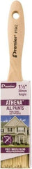 Premier Paint Roller - 1-1/2" Flat Polyester/Natural General Purpose Paint Brush - 2-1/4" Bristle Length, 5" Wood Beavertail Handle - Americas Tooling