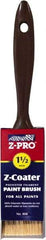 Premier Paint Roller - 1-1/2" Flat Polyester General Purpose Paint Brush - 2-1/4" Bristle Length, 5" Plastic Beavertail Handle - Americas Tooling